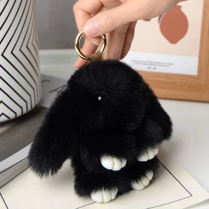 15cm Rabbit Fur Keychain Pendant