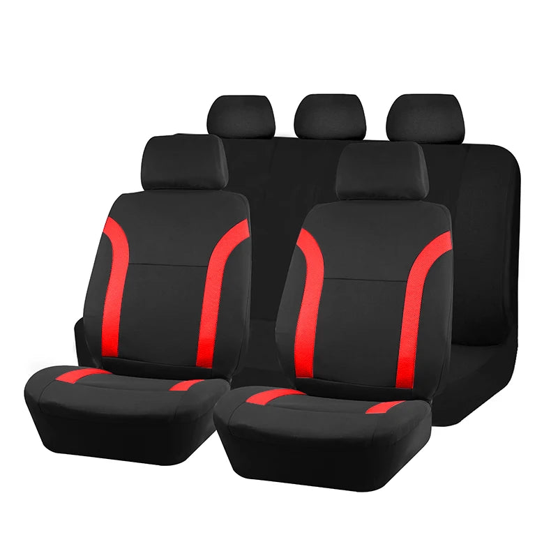Car Seat Covers – Universal Breathable Air Mesh & Polyester Fabric - Black 2 front seat