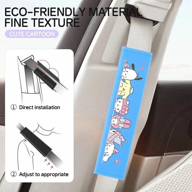 Padded Seat Belt Covers Sanrio Themed Car Shoulder Protectors