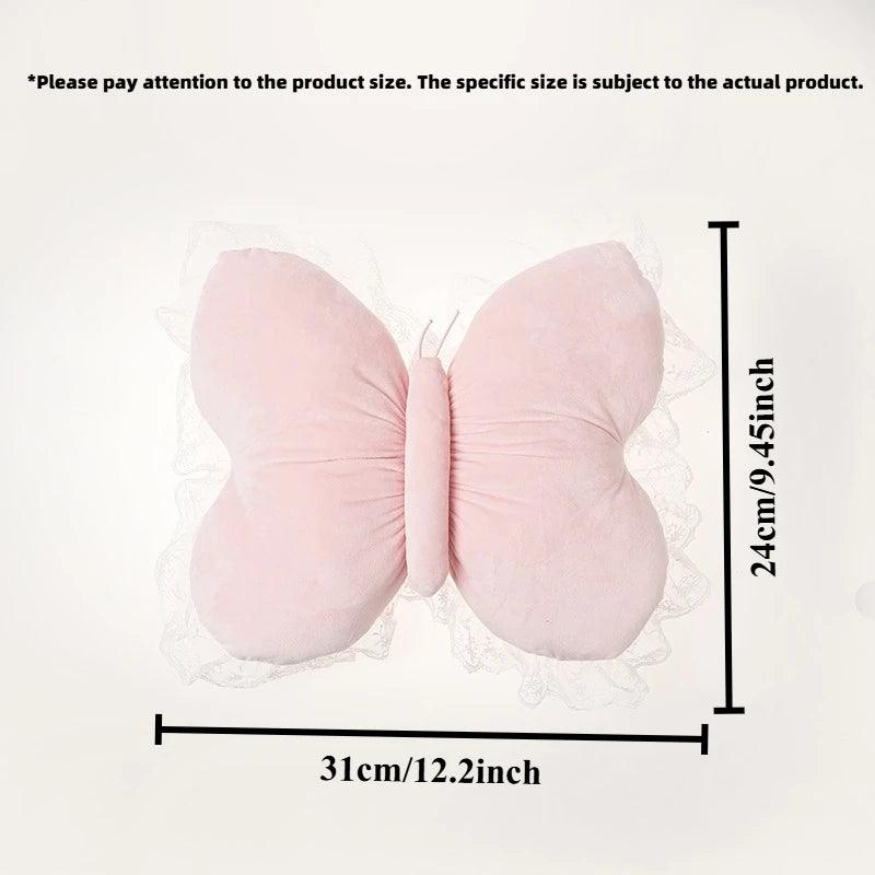 Plush Bow Lace Car Headrest Pillow - Soft Neck Support Cushion