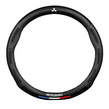 Mitsubishi Leather Steering Wheel Cover – Outlander, Pajero, ASX, Lancer EX, Evolution X, L200, Triton, RALLIART, Colt - Total Carbon