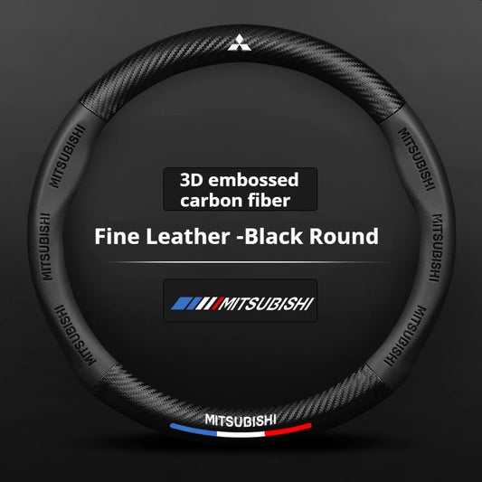 Mitsubishi Leather Steering Wheel Cover – Outlander, Pajero, ASX, Lancer EX, Evolution X, L200, Triton, RALLIART, Colt
