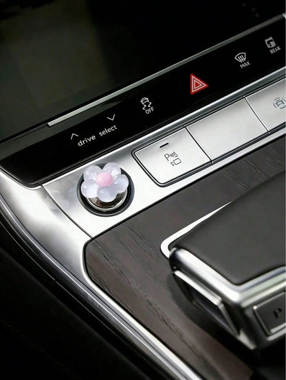 Resin Flower Car Start Button Cover – Cute Interior Decor
