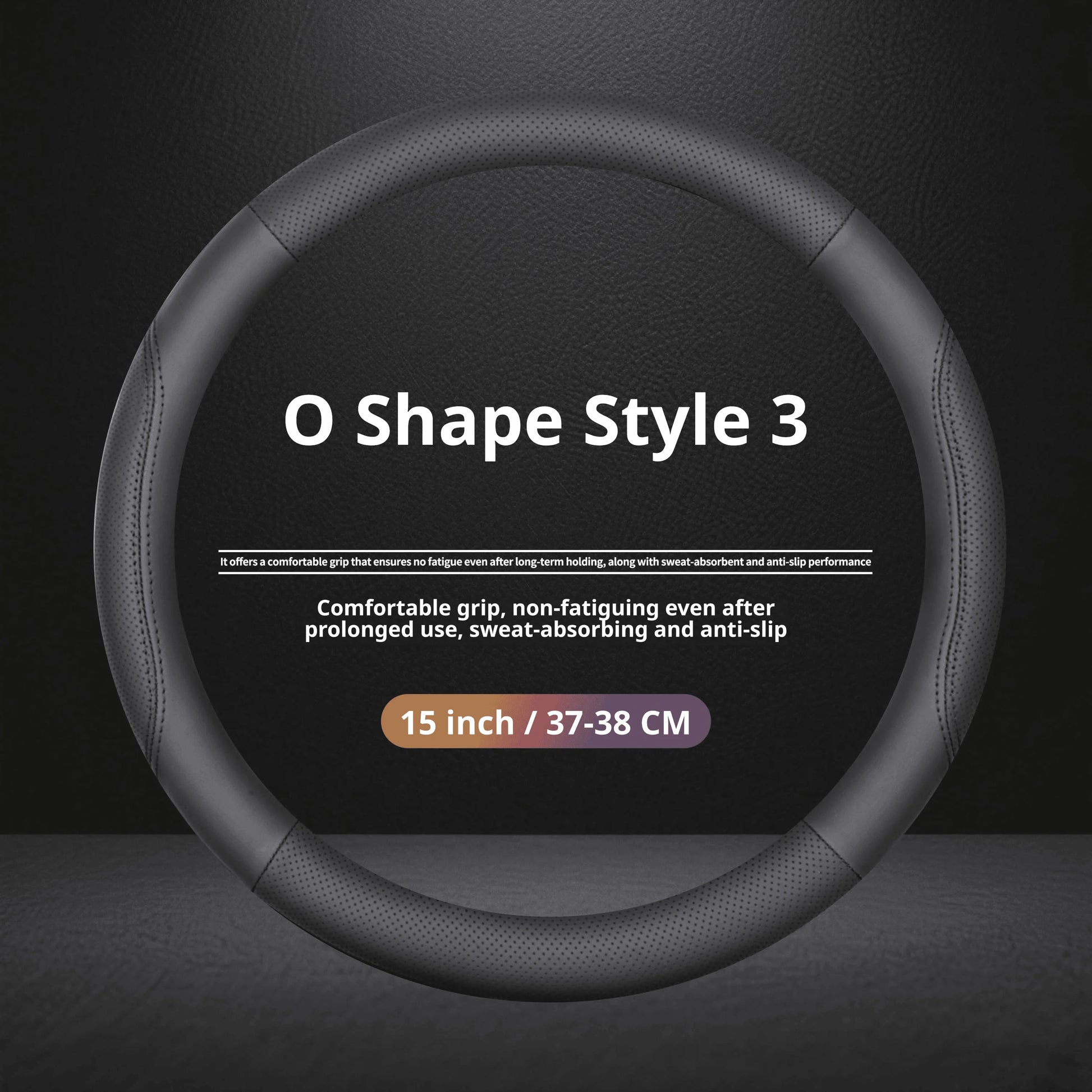 Jetour Nappa Leather Steering Wheel Cover - Round Shape / Style 3