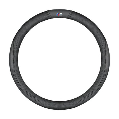 BMW Carbon Fiber Suede Leather Steering Wheel Cover for M Series , X1, X3, X5, X6, E39, E46, E87, E90, E92, F10, F15, F25, F30 - O-M Style B black