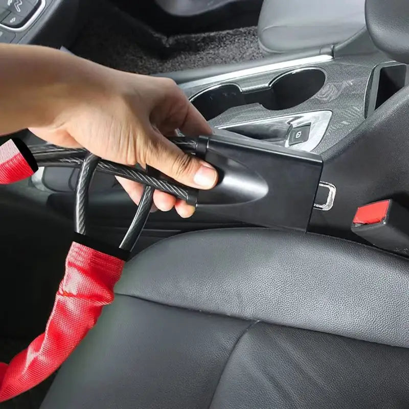 Steel Car Steering Wheel Lock with Seat Belt Anti-Theft, 2 Keys