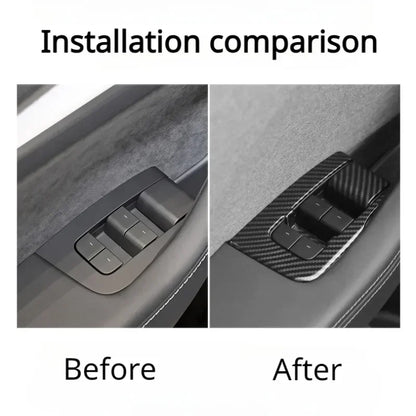Tesla Model Y/3/3+ Highland Window Switch Button Covers – Trim Frame Stickers (2017–2024) - Matte Carbon New M3