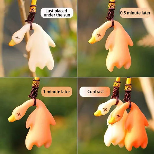 Color-Changing Duck Car Ornament – Cute Swinging Duck Pendant