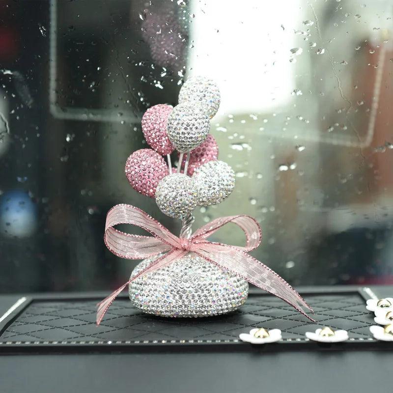 Diamond Inlaid Clay Balloon Car Dashboard Ornament Pendant Charm