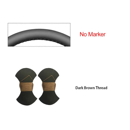 Dodge and RAM Hand-Stitched Steering Wheel Cover - Dark Brown Thread