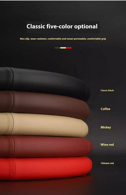 Infiniti Carbon Fiber Leather Steering Wheel Cover - O Leather Red