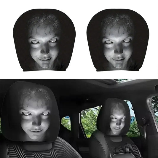 Horror Design Car Headrest Covers 2-Pack Universal Breathable Elastic Fit