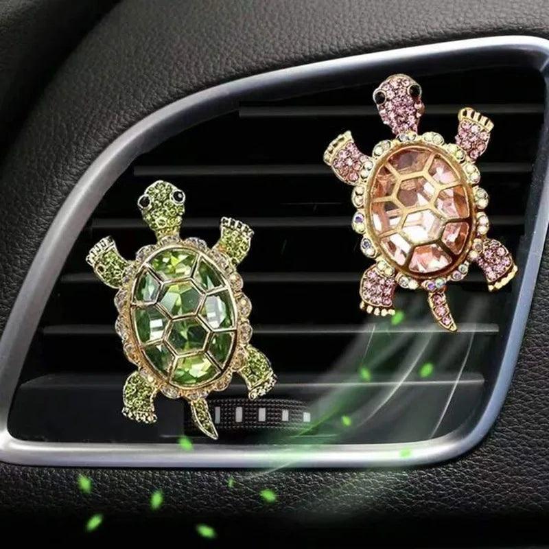 Crystal Turtle Car Air Vent Decoration - Shiny Interior Accessory