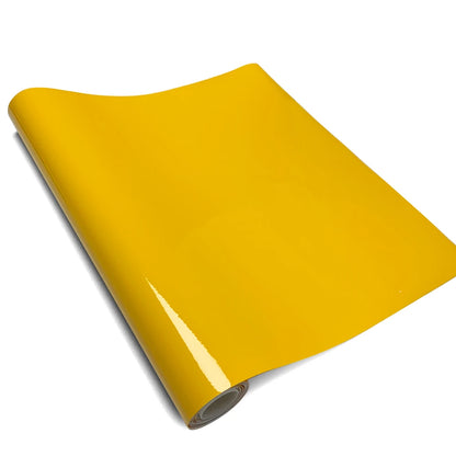 Glossy Yellow Vinyl Car Wrap Film — Waterproof Self-Adhesive