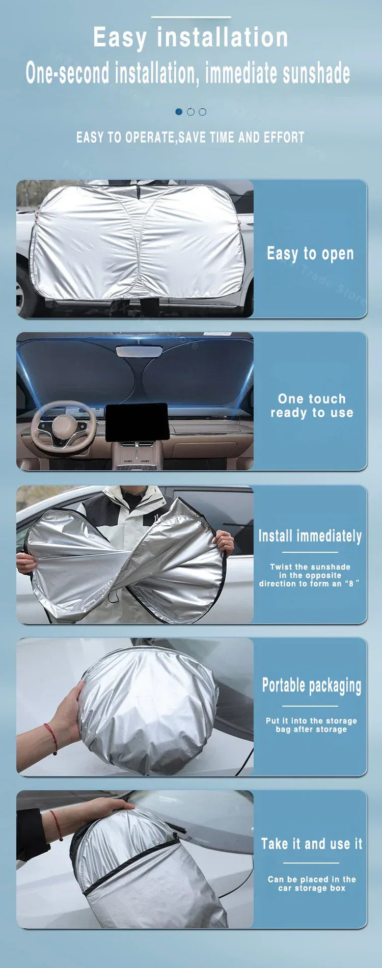 Mazda3 BP MK4 2019-2025 Foldable Sun Visor Windshield Sunshade - 