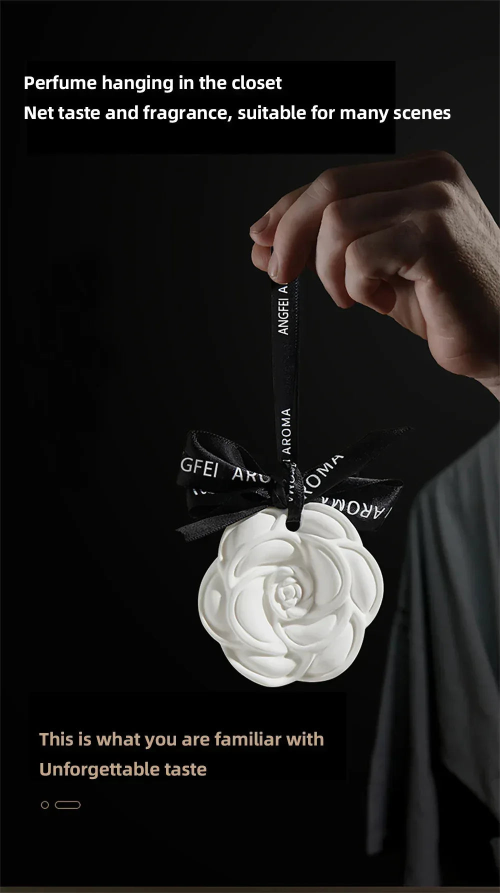 White Flower Hanging Car Air Freshener Perfume - A