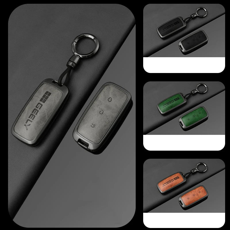 Metal Leather Car Key Case Cover for Geely Proton Vehicles