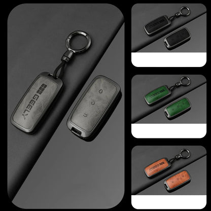 Metal Leather Car Key Case Cover for Geely Proton Vehicles