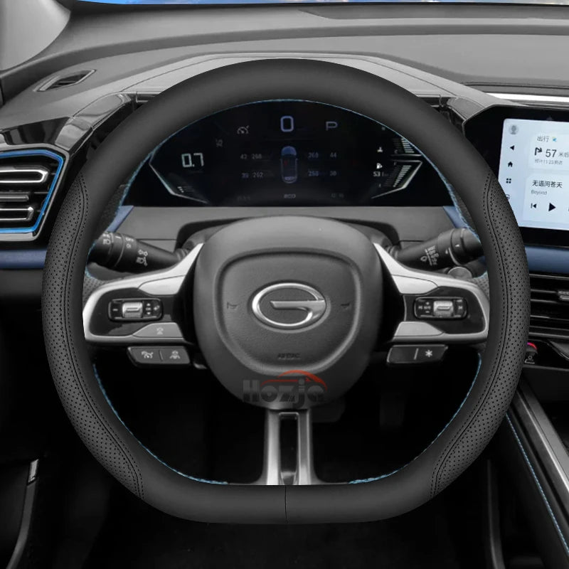 D Type Leather Steering Wheel Cover for GAC GS3 Emzoom Empow
