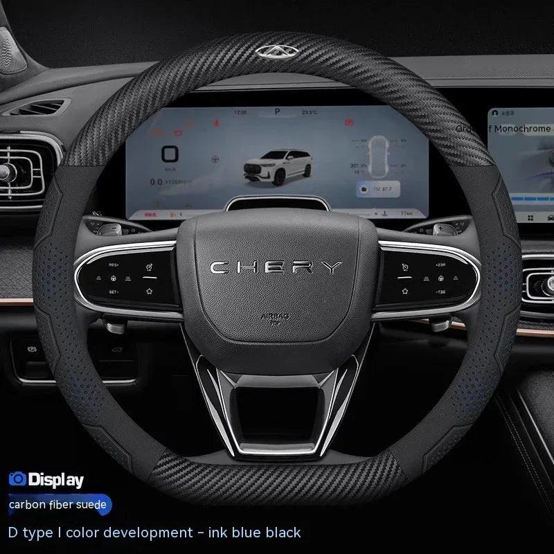 Chery Tiggo Karbonfiber Semsket Skinn Rattrekk