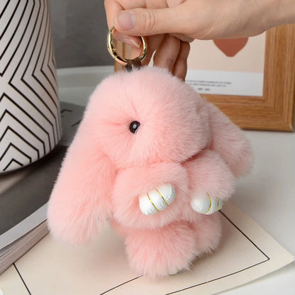 15cm Rabbit Fur Keychain Pendant