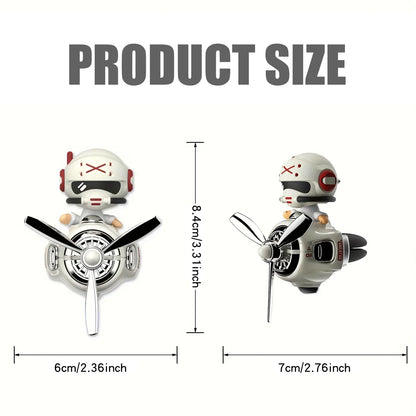 Rotating Propeller Pilot Plane Car Air Freshener - Battle Bear