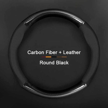 Porsche Carbon Fibre Steering Wheel Cover - Round Shape / Black