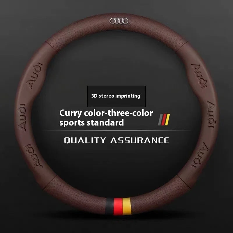 Audi Steering Wheel Cover ABT A1–A8 Q2–Q8 TT RS S Line Fit