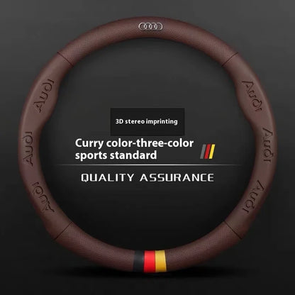 Audi Steering Wheel Cover ABT A1–A8 Q2–Q8 TT RS S Line Fit