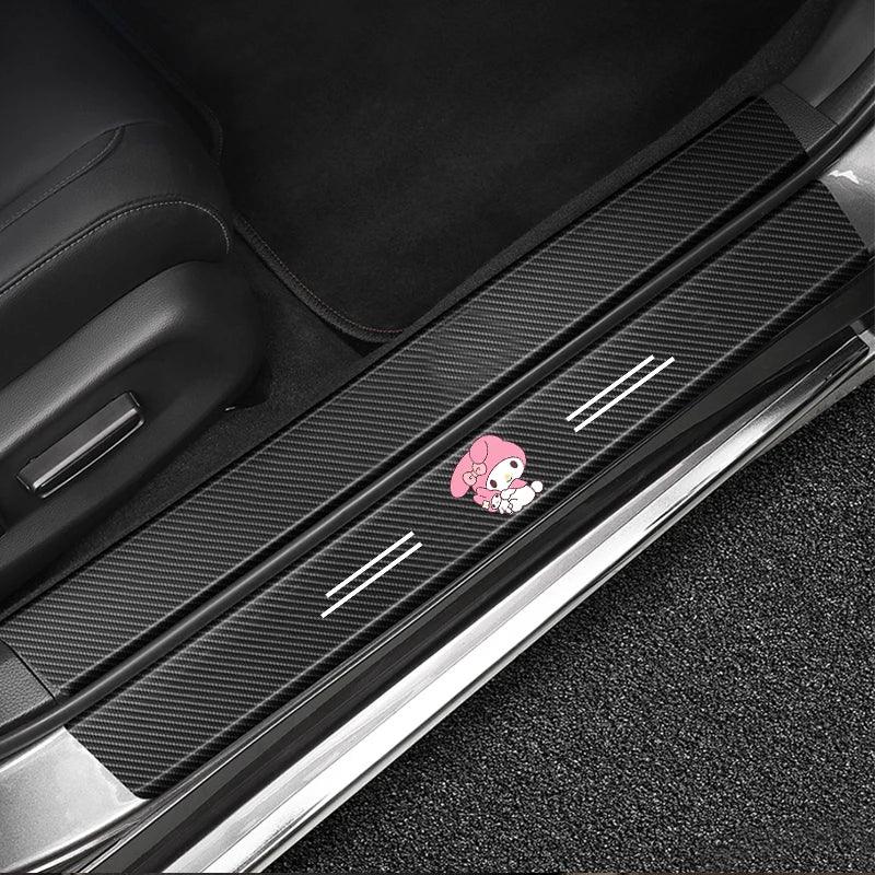Carbon Fiber Car Door Sill Protector Stickers Anti-Scratch Threshold