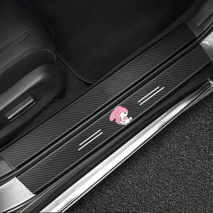 Carbon Fiber Car Door Sill Protector Stickers Anti-Scratch Threshold