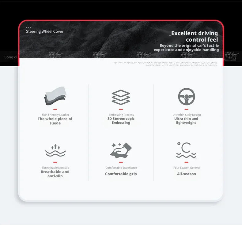 Roewe Leather Steering Wheel Cover - D orange