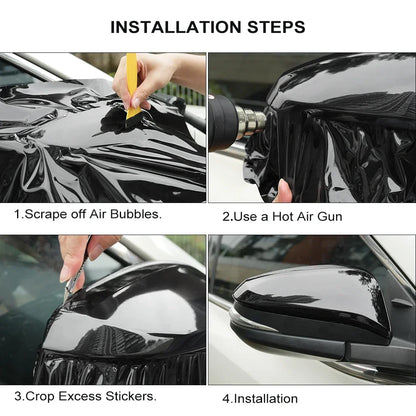 Ultra Gloss PET Piano Black Vinyl Wrap Film