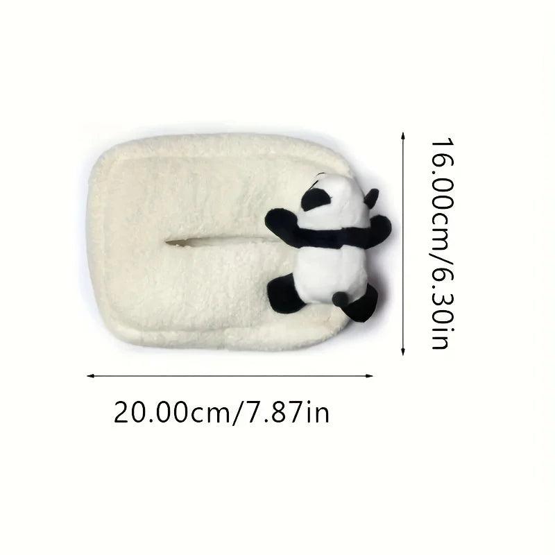 Panda Plush Car Tissue Box Holder