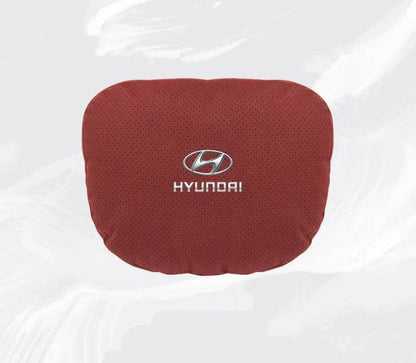 Hyundai Breathable Suede Neck Pillow for Accent, Elantra, Tucson, Sonata, Kona & More - headrest 1pc white