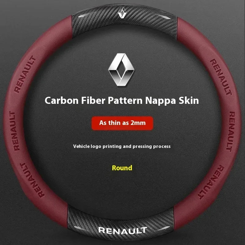Renault Carbon Fiber Steering Wheel Cover - O Carbon Wine Red
