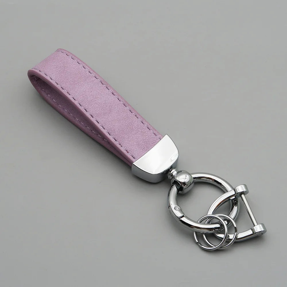 Custom Laser Engraved Suede Leather Keychain - Personalized Logo