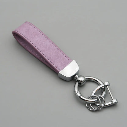 Custom Laser Engraved Suede Leather Keychain - Personalized Logo