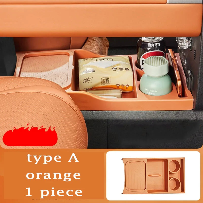 For BYD Ti7 Leopard Titanium 7 Accessories 2025 2026 Center Console Storage Box Double Layer Silicone Water Cup Storage Bo…