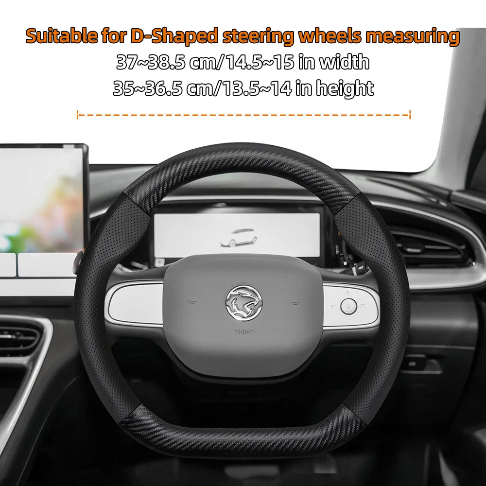 Proton Carbon Fibre Steering Wheel Cover - D Shape / Medium / Black