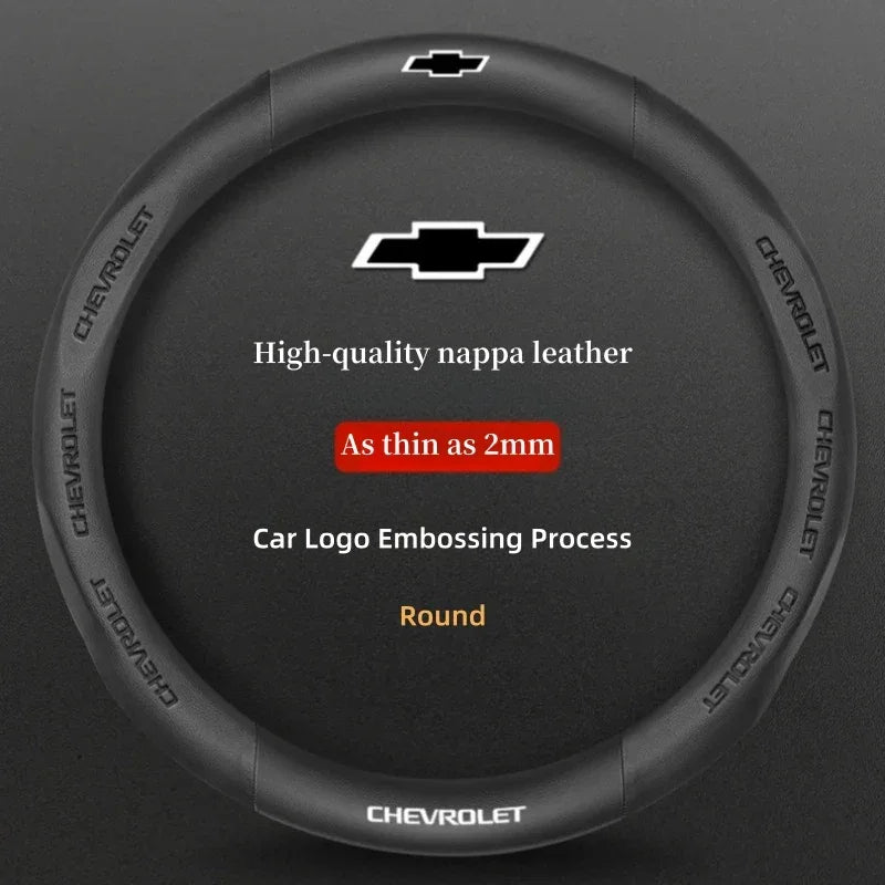 Chevrolet Cruze Silverado Tahoe 3D Embossed Steering Wheel Cover - Round Black B