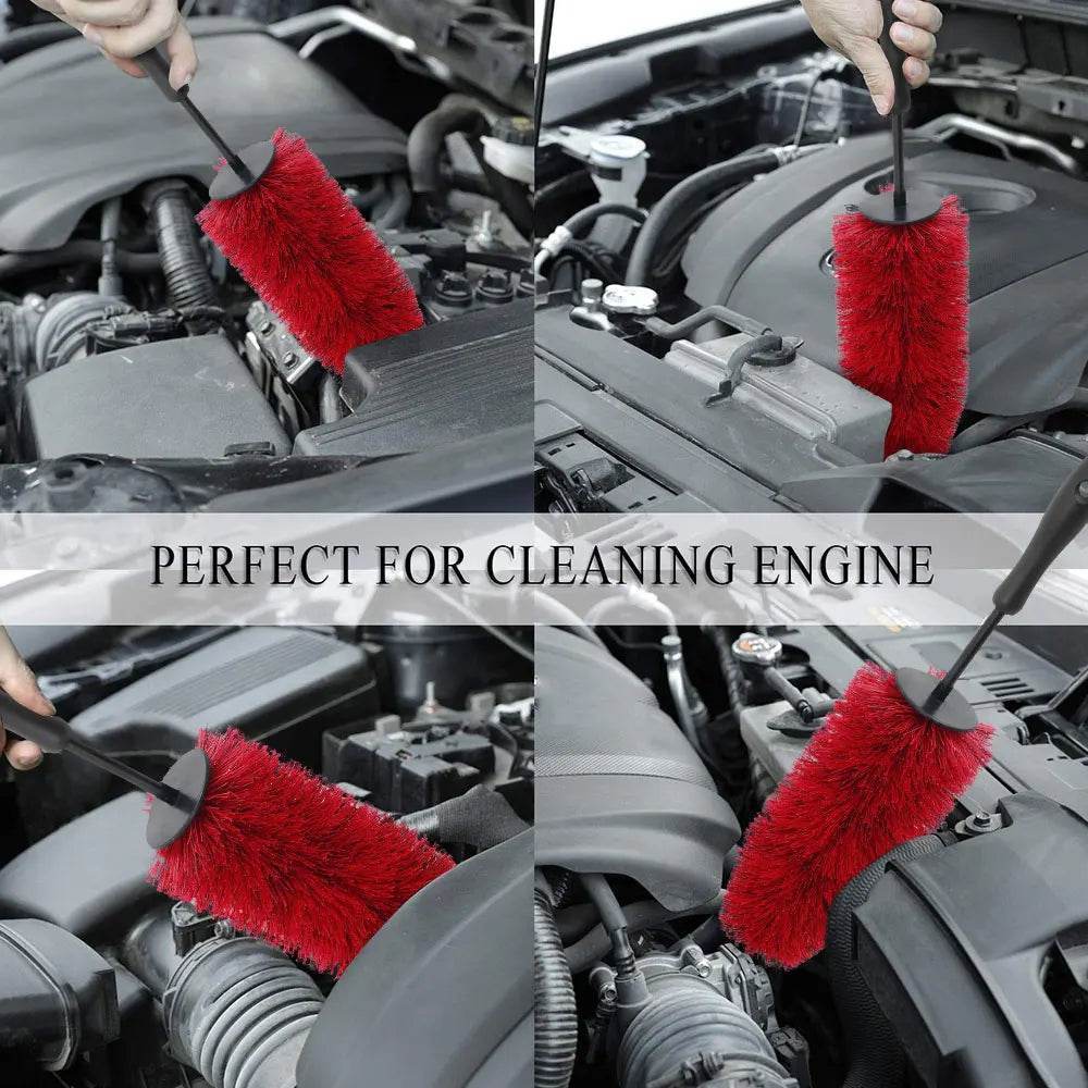 45cm Soft Bristle Car Wheel & Tire Cleaning Brush – Non-Scratch Rim Detailing Tool - 