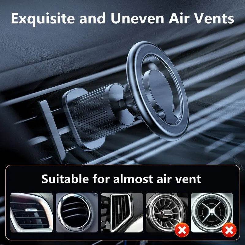 Magnetic Car Phone Holder – Universal Dashboard & Air Vent Mount - Dashboard Black