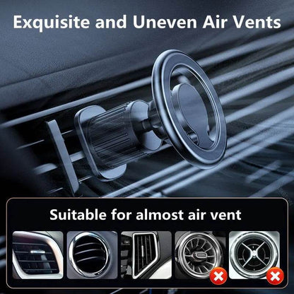 Magnetic Car Phone Holder – Universal Dashboard & Air Vent Mount - Dashboard Black