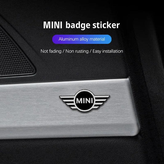 5Pcs/10Pcs Mini Aluminum Car Decorative Stickers For MINI Cooper R56 F56 R50 JCW Cabrio Aceman Countryman Clubman WORKS Roadster - 5pcs MINI