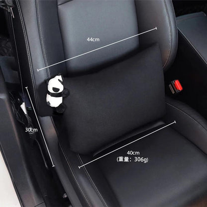 Ice Silk Panda Car Neck Pillow & Seat Belt Cover Set Universal