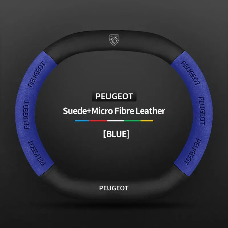 Peugeot 3008 4008 5008 208 2008 Suede Leather Steering Wheel Cover