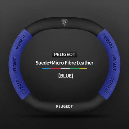 Peugeot 3008 4008 5008 208 2008 Suede Leather Steering Wheel Cover