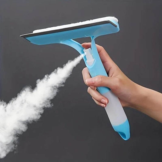 Glass Wiper with Spray – Window Cleaning Squeegee - White