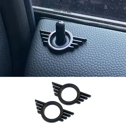 For MINI ONE Cooper S JCW R55 R56 R61 F54 F55 F56 F57 F60 Countryman Car Door Button Decoration Sticker Modification Accessories - black